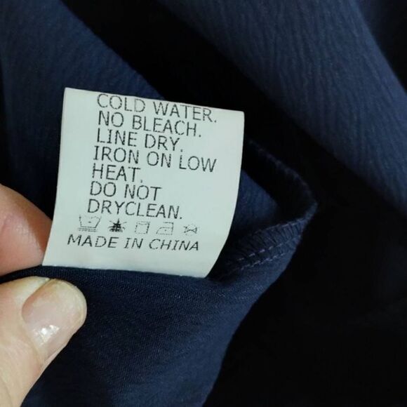 Womens Navy Pants Sz 2X Ankle‎ Cropped Elastic Crepe Casual Elastic - Picture 8 of 10